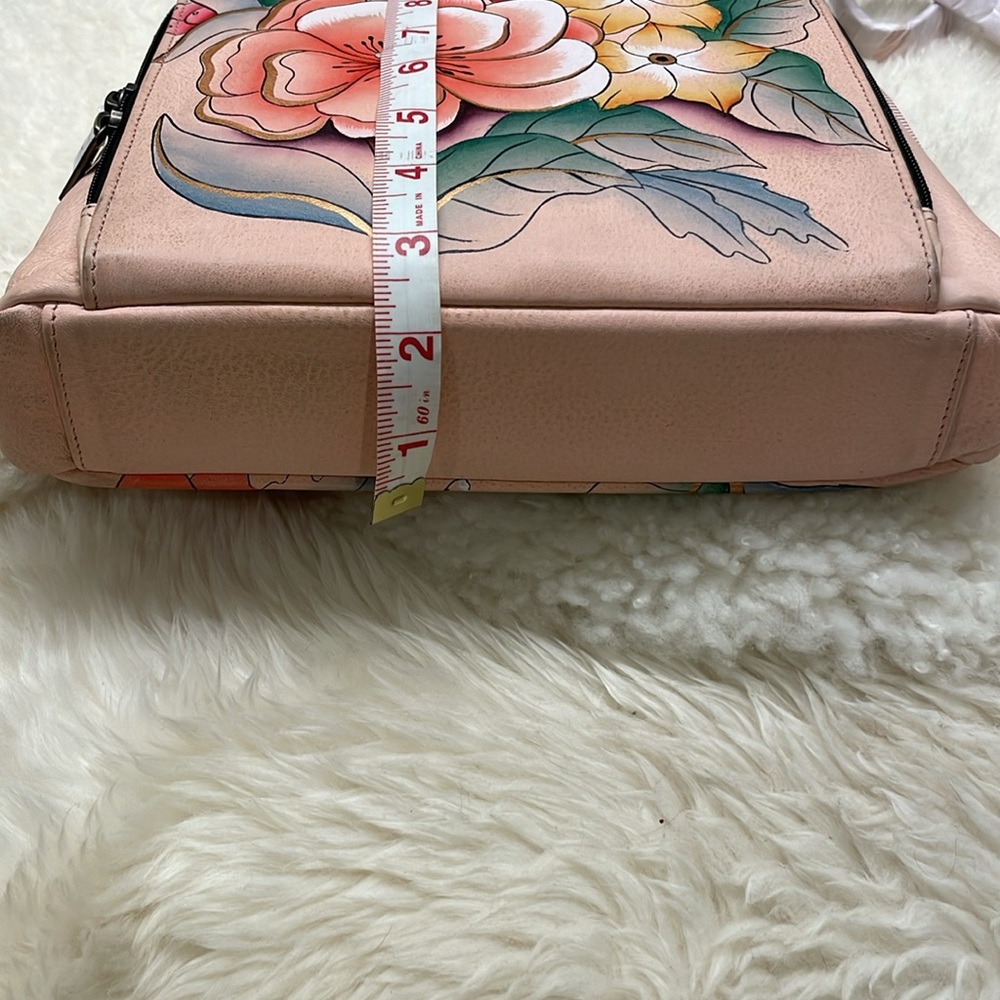 Anuschka Adjustable Crossbody Bag - Pink and Yellow Floral Design - Picture 5 of 9